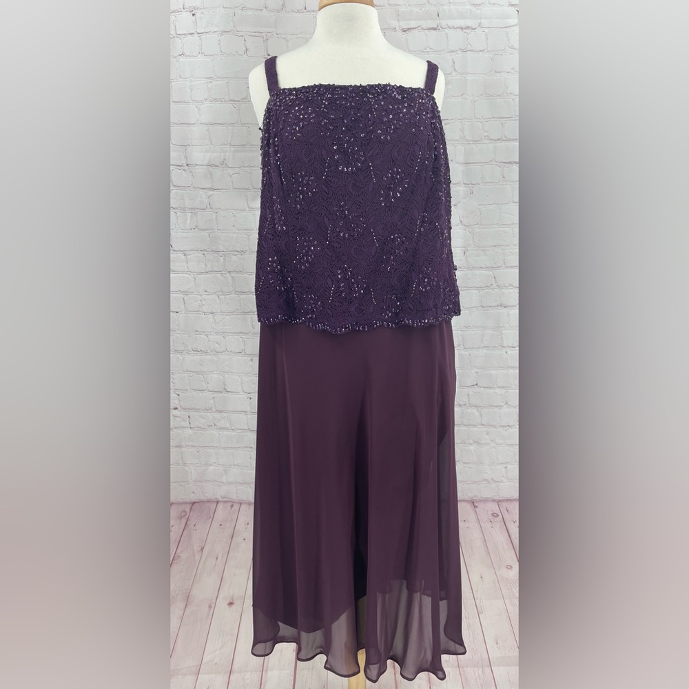 Karen Miller Purple Sparkly Sequin Sleeveless Mother of Bride Dress 18W